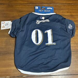 MLB Milwaukee Brewers Dog / Puppy Button Down Jersey Size XL